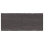 Koyu Gri Masif Meşe Mutfak Masa Üstü 140x60x4 cm İşlenmemiş Canlı Kenar Kare Tasarım Ev ve Ofis için Dayanıklı Ahşap Yüzey Şık Yemek ve Çalışma Alanı Çözümü