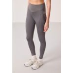 Koyu Gri Polyester Standart Fit Esnek Performans Kadın Tayt - 94666