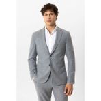 Koyu Gri Slim Fit Mono Yaka Yünlü Ceket - 54