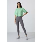 Koyu Gri Yüksek Bel Toparlayıcı Slim Fit Dar Paça Kadın Tayt - 94011