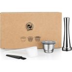 Koyu Haki Stili Nespresso Için Icafilas Yeniden Kullanılabilir Kahve Kapsülü Paslanmaz Çelik Doldurulabilir Filtreler Espresso Fincan Fit Inissia & Pixie Kahve Makinesi (Yurt Dışından) - kahve filtresi