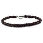 KOYU KAHVE ÖRGÜ ORJİNAL DERİ METAL MIKNATIS ERKEK BİLEKLİK M019R