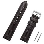 Koyu Kahverengi Kroko Hakiki Deri Saat Kordonu Kayış 18-20-22-24mm (22mm)