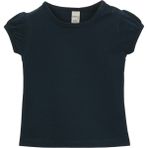 Koyu Lacivert Basic Kız Bebek Çıtçıtlı Sıfır Yaka Karpuz Kol Tişört - 9 - 12 Ay