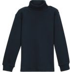 Koyu Lacivert Basic Kız Çocuk Çıtçıtlı Tam Balıkçı Yaka Şardonlu Kışlık Uzun Kollu Tişört - 1 Yaş