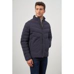 Koyu Lacivert Dolumlu Hakim Yaka Slim Fit Dar Kesim Klasik Mont 1007245153 - 48