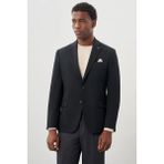 Koyu Lacivert Gabardin Mono Yaka Tam Astar Esnek 6 Drop Slim Fit Casual Ceket 1002245162