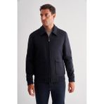 Koyu Lacivert Gömlek Yaka Casual Slim Fit Esnek Mont 1007255122 - 50