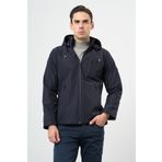 Koyu Lacivert Kapüşonlu Astarlı Slim Fit Dar Kesim Casual Mont 1007235900