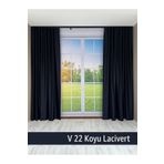 Koyu Lacivert Star Blackout Pilesiz Tek Kanat Fon Perde 150 x 250