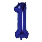 Koyu Mavi 105 cm Dev Mylar Folyo Balon Harika Parti Helyum Numarası 1