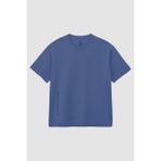 Koyu Mavi Baskılı O Yaka Rahat Form Battal Büyük Beden Erkek T-Shirt - 88472