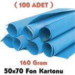 Koyu Mavi Fon Kartonu 50X70 cm 100'LÜ Paket 160 gr Renkli Fon Kartonu - Lacivert