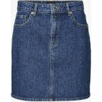 Koyu Mavi Kadın Regular Fit Yüksek Bel Orta Boy Denim Kot Etek ALİCE-4006