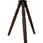 Koyu Meşe 50 cm Torna Ahşap Sehpa / Mobilya Ayağı – 3 Adet Ahşap Ayak (Bağlantı Aparatları ve Vidalar Dahil – Dresuar, Konsol, Tv Ünitesi Için)
