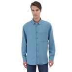 Koyu Mint Fitilli Oversize Fit Dokuma Casual Gömlek
