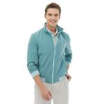 Koyu Mint Regular Fit Dik Yaka Casual Dokuma Mont