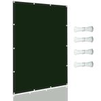 Koyu yeşil güneş tentesi, 2,5 x 3,5 m, her türlü hava koşuluna uygun, güneş engelleyici gölgelik, balkon ve teras için, dayanıklı, nefes alabilir ve UV ışınlarına dayanıklı, dış mekan kullanımı için