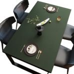 Koyu Yeşil PU Masa Örtüsü Anti-Crust Kaymaz Kolay Temizlenebilir Yemek Masası Ofis Masası Sehpa için İdeal 70x180 cm Su Geçirmez Kapak
