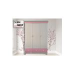 Koza %100 MDF Bohem Pembe 3 Kapılı Bebek&Çocuk Odası Gardrop