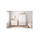 Koza %100 Mdf Bonnie Ahşap Beyaz 2 Kapılı Gardırop & Bonnie Ahşap Beyaz 4 Çekmeceli Şifonyer