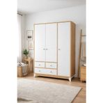 Koza %100 Mdf Bonnie Ahşap Beyaz 3 Kapılı Bebek&Çocuk Gardırop