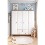 Koza %100 Mdf Bonnie Ahşap Beyaz 4 Kapılı Bebek & Çocuk Gardırop