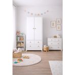 Koza %100 MDF Bonnie Beyaz 2 Kapılı Gardırop & Bonnie Beyaz 4 Çekmeceli Şifonyer