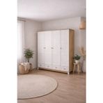 Koza %100 Mdf Lotus Ahşap Beyaz 4 Kapılı Bebek & Çocuk & Genç Gardırop