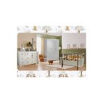 Koza %100 Mdf Oslo Maxi Ahşap Beyaz Bebek Odası Takımı (3 Kapılı Dolap & Bonnie Şifonyer & Büyüyen Beşik)