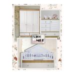 Koza %100 MDF Panjur Ahşap Beyaz Duvar Çatılı Maxi Bebek & Çocuk Odası Takımı
