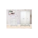 Koza %100 MDF Stella Beyaz 3 Kapılı Dolap & Stella Beyaz Şifonyer