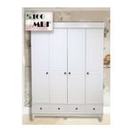 Koza %100 MDF Stella Beyaz 4 Kapılı Bebek&Çocuk Odası Gardrop
