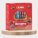 KOZA Asorti Kırmızı Meyveler Toz İçecek, Kuşburnu, Yaban Mersini, Böğürtlen, Kiraz ve Nar Aromalı, 20 Stick