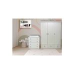 Koza Bohem %100 MDF Beyaz 3 Kapılı Dolap & Bohem %100 MDF Beyaz 4 Çekmeceli Şifonyer