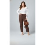 Koza Butik Kadın Büyük Beden Beli Lastikli Yüksek Bel Double Krep Pantolon 6303-25