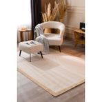 Koza Halı Fresco Ekru Natural İskandinav Jüt Yıkanabilir Bordürlü Halı Kilim Balkon Teras Mutfak Halısı 23745A, 120 x 200 - 120 x 200 cm - Ekru - Natural