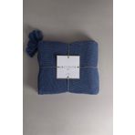 Koza Home 160x220 cm Miel Indigo Kenarı Ponponlu Tek Kişilik Battaniye