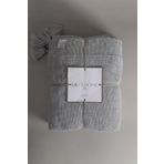 Koza Home 37105 200x220 cm Miel Gri Kenarı Ponponlu Çift Kişilik Battaniye