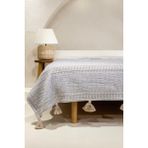 Koza Home Assos Bej Taş Yıkama Çift Kişilik Yatak Örtüsü 230x250 cm Desenli Tafta Kumaş ile Şık Tasarım - 230 x 250 cm