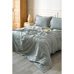 Koza Home Boho Sade Natural Yeşil% 100 Pamuk Nevresim Takımı Tek Kişilik 100x200 7033A