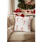 Koza Home Charm Baston Şeker İşlemeli Krem Kırlent 45x45 35255A