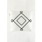 Koza Home Craft Siyah Baklava Dilimi Desenli Boncuk Elyaf Iç Dolgulu Kırlent 43x43 35307a