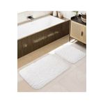 Koza Home Douro Shaggy 2li Banyo Paspası Beyaz Kaydırmaz Taban 60 X 100 - 50 X 60