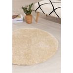 Koza Home Douro Shaggy Banyo Paspası Bej Kaydırmaz Taban Daire 100 x 100 cm
