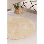 Koza Home Douro Shaggy Banyo Paspası Bej Kaydırmaz Taban Daire 120x120 cm