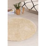 Koza Home Douro Shaggy Banyo Paspası Bej Kaydırmaz Taban Daire 80x80 cm