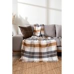 Koza Home Fiona Bej Ekose Throw Tv Battaniyesi 130X170 15052 - 130 x 170 cm