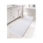 Koza Home Mino Kaydırmaz Taban Beyaz 2'li Banyo Paspası 60 x 100-50 x 60, Beyaz