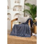 Koza Home Scala İndigo Tüylü Throw Tv Battaniye 130X170 5070A - Mavi - 130 x 170 cm